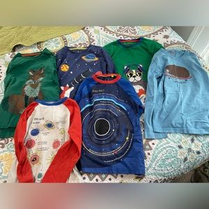 Lot of 6 boys Mini Boden long sleeved shirts 7/8